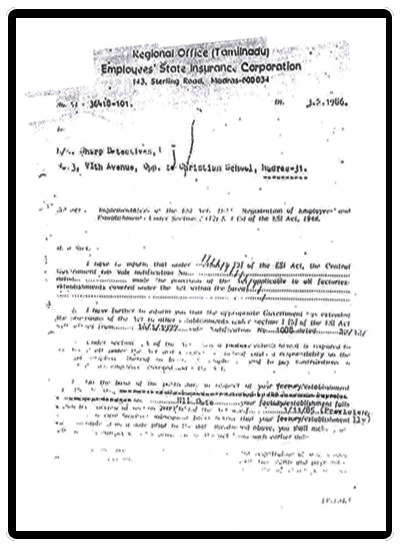 Registered under the Employees State Insurance Corporation Act.