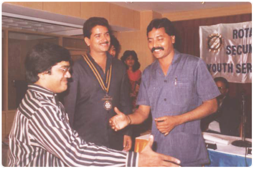 Our CMD, the then President of Rotary Club in a routine social activities')