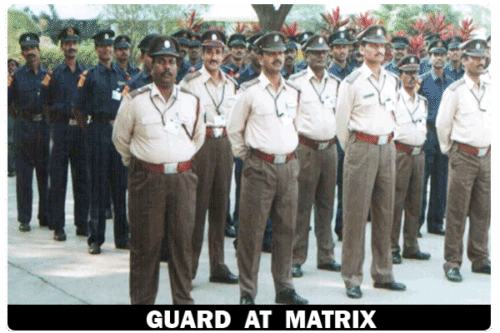 A team of our Security Guards being briefed / trained before mounting their posts.