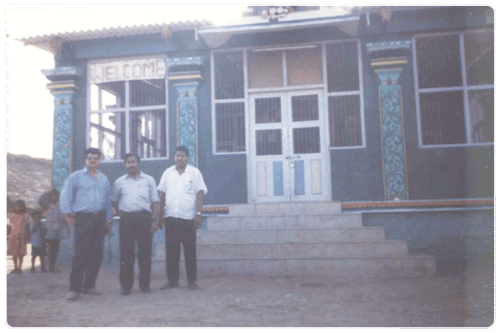 Our CMD before the Lord Shiva temple, at Gopinatham(Jungle brigand Veerapaan village,) built by DFO Mr. Srinivasan, whos head was cut by Verrapaan and sent to the State Government.